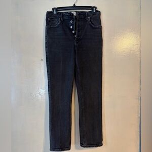 AGOLDE black wash button fly straight leg pants size 27 organic cotton blend
